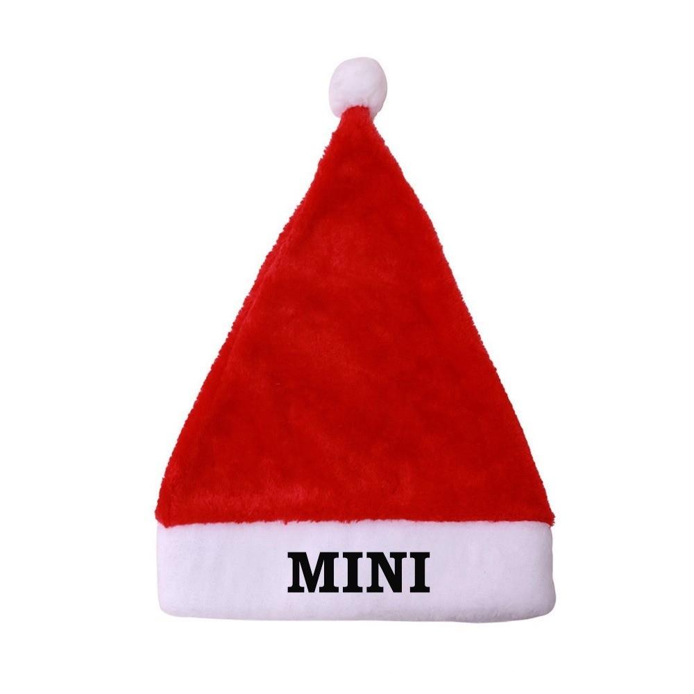 Fluffy Christmas Santa Cap DAD MOM MINI Embroidered Family Xmas Decor Hat Xmas Party Gift