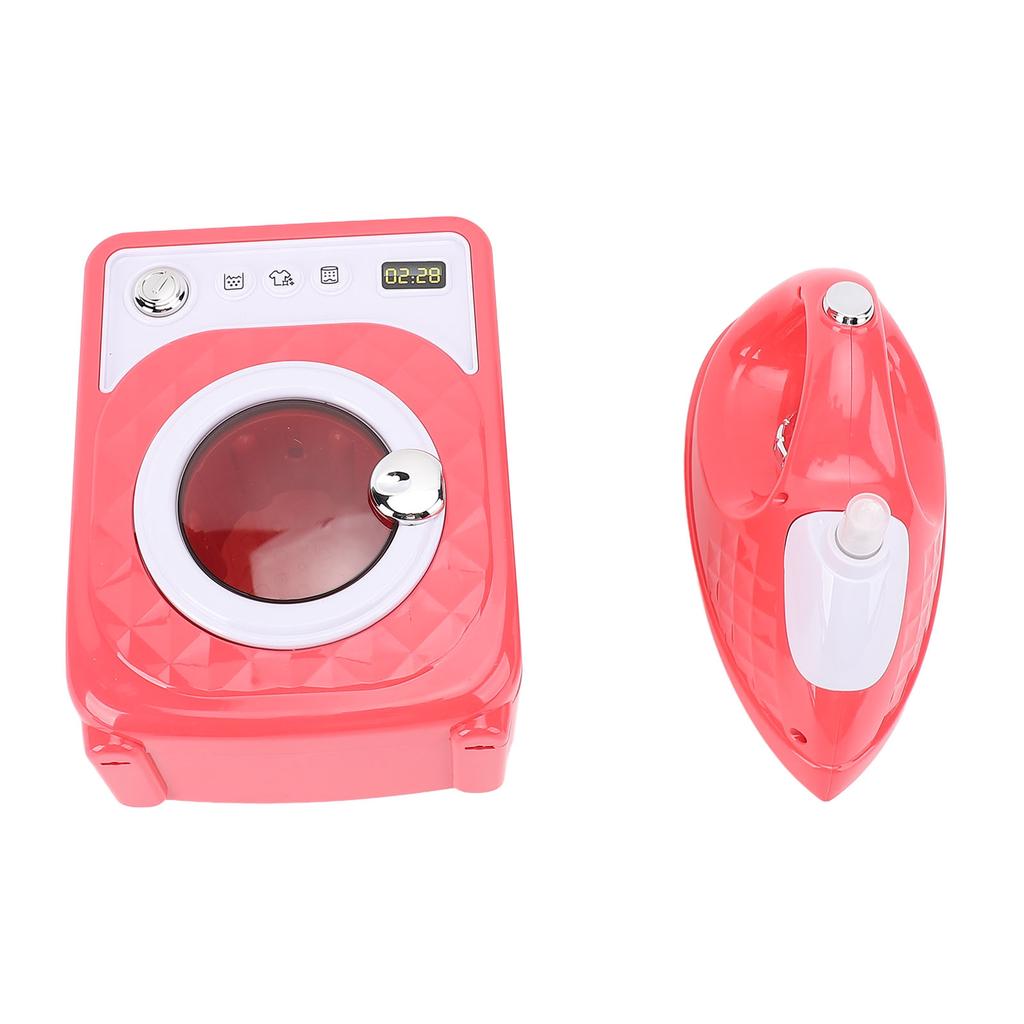 Pretend Laundry Set Battery Powered Washer and Ironing Board Playset Educational Role Playing Toys