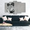 Five Piece Picture Canvas Print Banksy Kissing Policemen