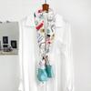 Ladies' Versatile Trendy Simulation Silk Long Strip Print New Binding Bag Travel Sunscreen Party Beach Scarf