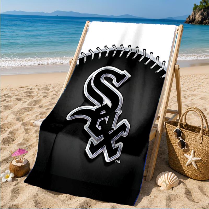White Chicago Design Beach Towel, Super Soft Microfiber, Perfect Gift for Her/Him, Birthday, for Pool, Beach, Travel, Decor Beach Party