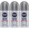 Men Men's Deodorant Roll-on Silver Protect 50ml 3pcs