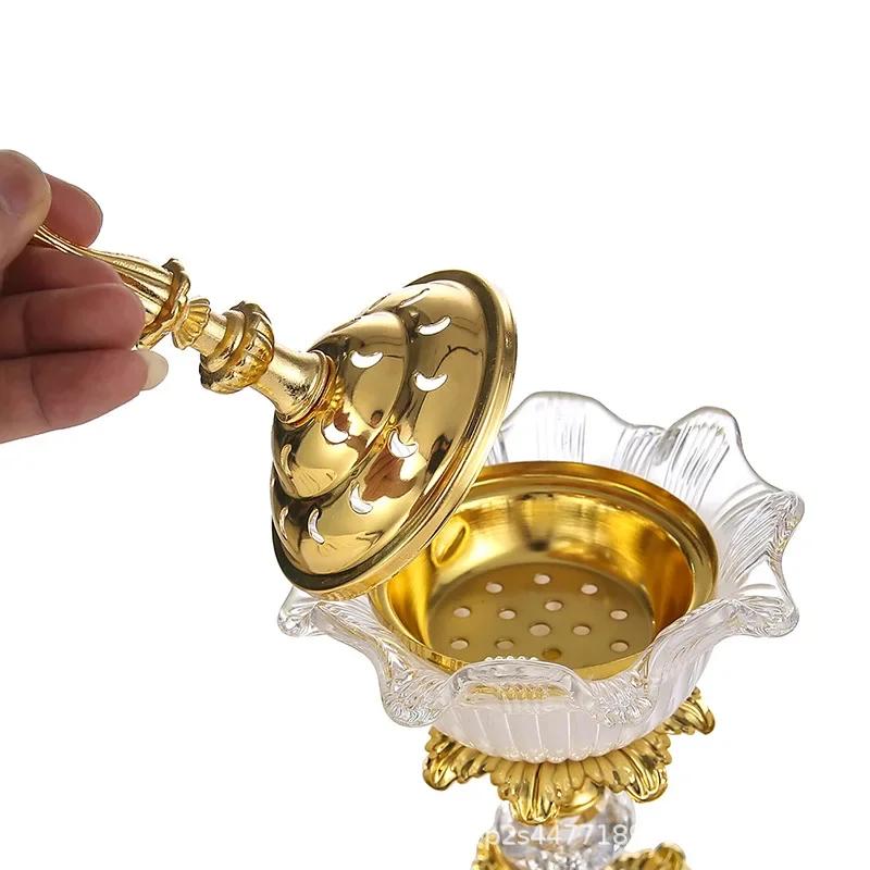 Хрустальная Металлическая Арабская Диффузор для Благовоний Бахур Уд Сандал Конус Угольная Кадильница Подарки на Рамадан для Йоги Спа Домашнего Декора