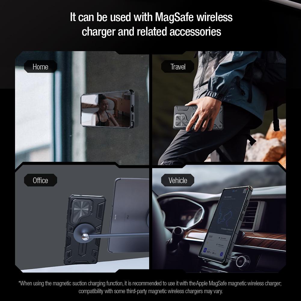 NILLKIN Для Samsung Galaxy S25 Ultra чехол для телефона CamShield Armor Prop магнитная защита камеры задняя крышка