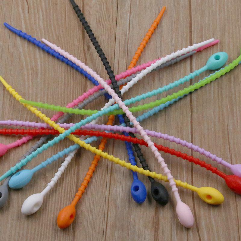 13-цветный силиконовый многоразовый шнур-закрутка и стяжка-хомут с овальной головкой