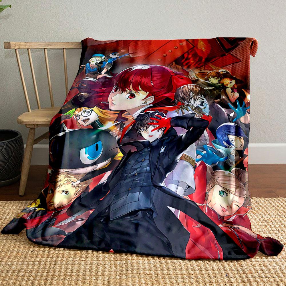 A group of stylized characters in dynamic poses with bold colors. for all seasons blanket lunch break throw gift