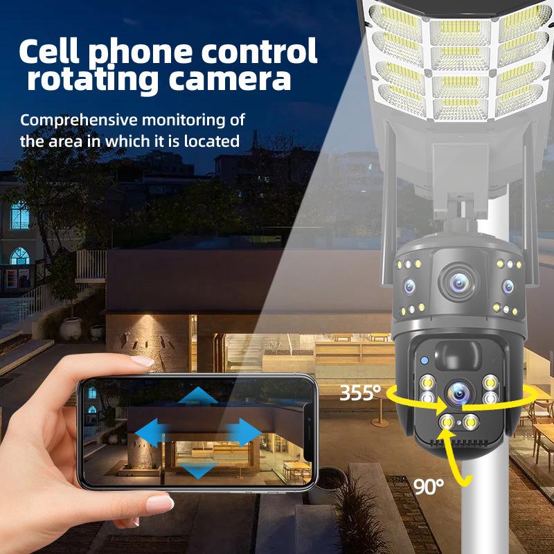 Solar-Powered 4G Outdoor Security Camera with Dual Lens, Waterproof Panoramic HD, and Full-Color Night Vision
