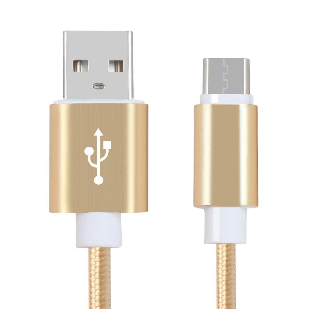 Прочный и стильный нейлоновый прочный плетеный кабель USB-C Type-C 3.1 для синхронизации данных и зарядки
