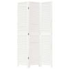 3 Piece Room Divider White Solid Paulownia Wood