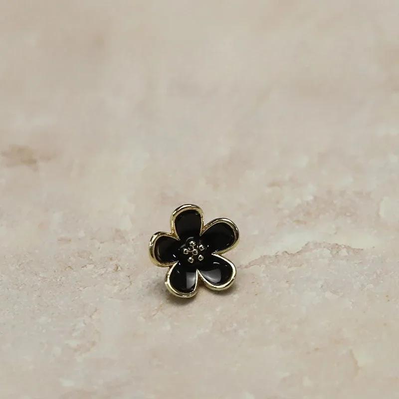 10 шт. Красивые пуговицы-цветы 12 мм белые/черные сливовые цветки металлические пуговицы декоративные пуговицы для одежды