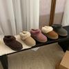 Womens Winter Warm Sheepskin Lined Slip-On Ankle Boots With Thick Sole Comfortable Casual Low-Heel Shoes
