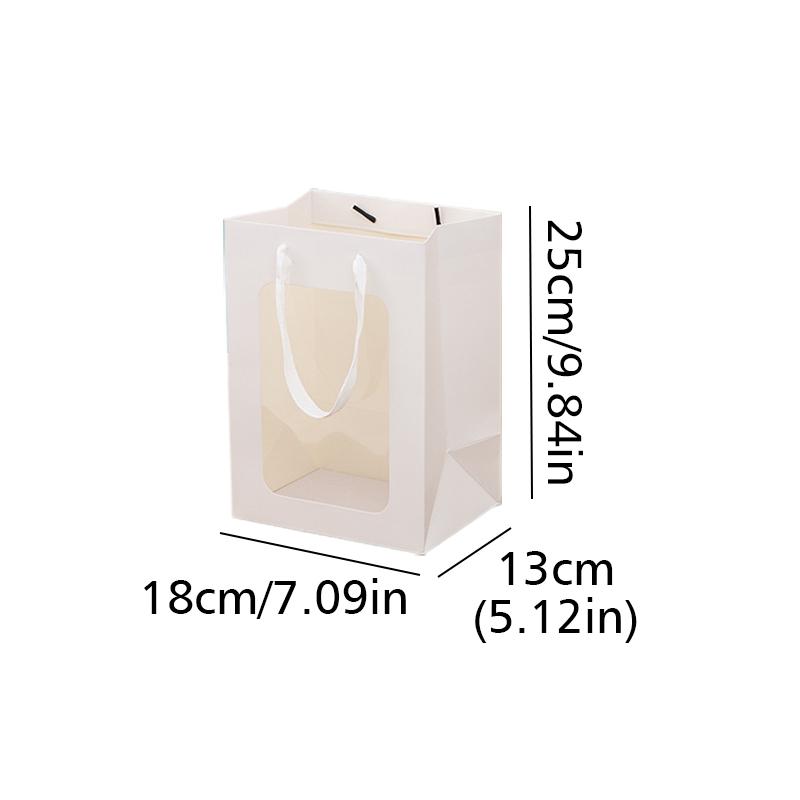 12 шт. прозрачный подарочный пакет с окном, подарки для покупок, коробки с окном из ПВХ, сумка для выпечки, коробки для конфет, тортов с ручками 18x13x25 см