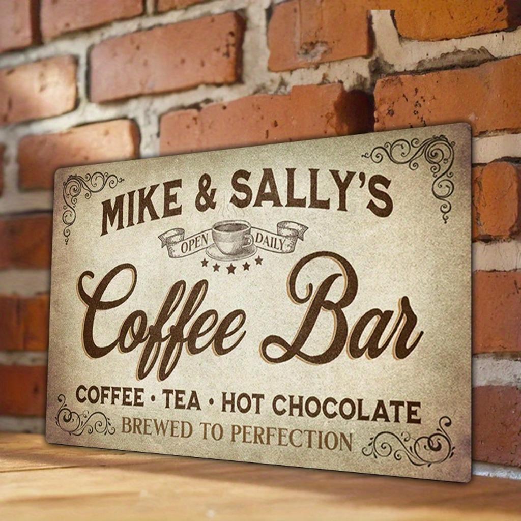 1 шт. Индивидуальная винтажная металлическая вывеска для кофейни 8x12 дюймов Водонепроницаемый декор