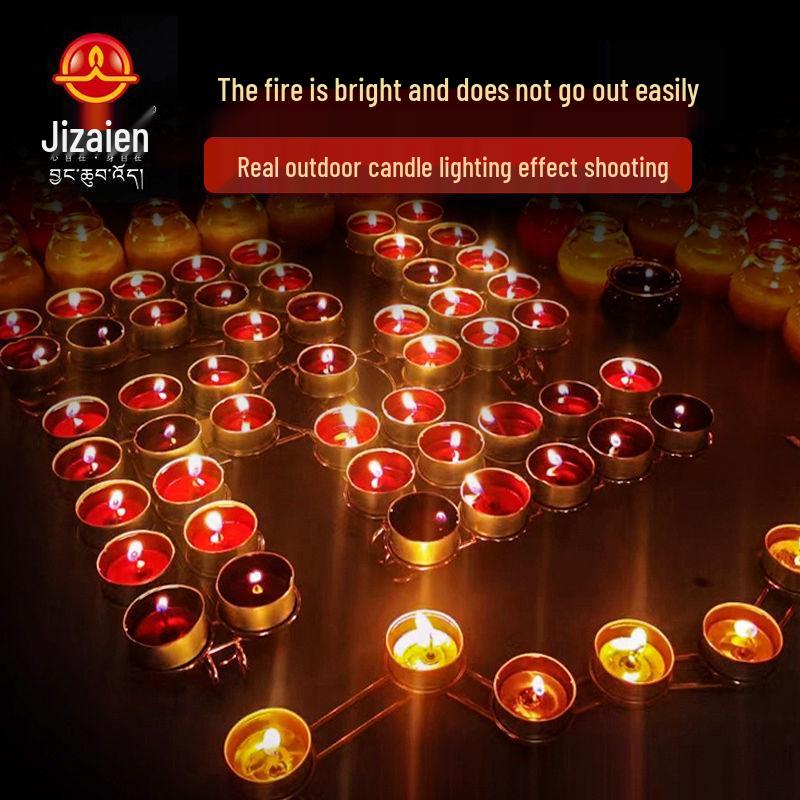 Лампада-лотос из топленого масла для подношения Будде - Доступна с длительностью горения от 1,5 до 24 часов