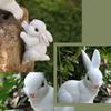 Lovely Garden Statues Resin Animal Figurine Micro Landscape Rabbit Figurine Ornaments  Garden