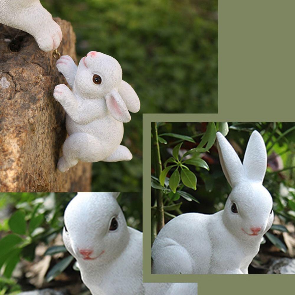 Lovely Garden Statues Resin Animal Figurine Micro Landscape Rabbit Figurine Ornaments Garden
