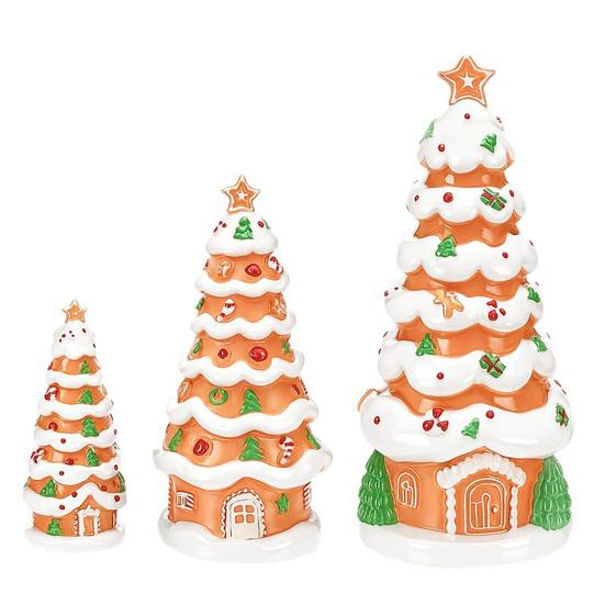 Пряничный домик, фигурка елки, светящийся, из смолы, в форме елки, пряничный домик со светодиодной подсветкой для декора дома и вечеринок в помещении