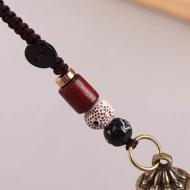 Новые винтажные латунные тибетские буддийские мантры-колокольчики брелки для ключей подвески на шнурке ручная работа веревка автомобильный брелок кольца подвесные украшения