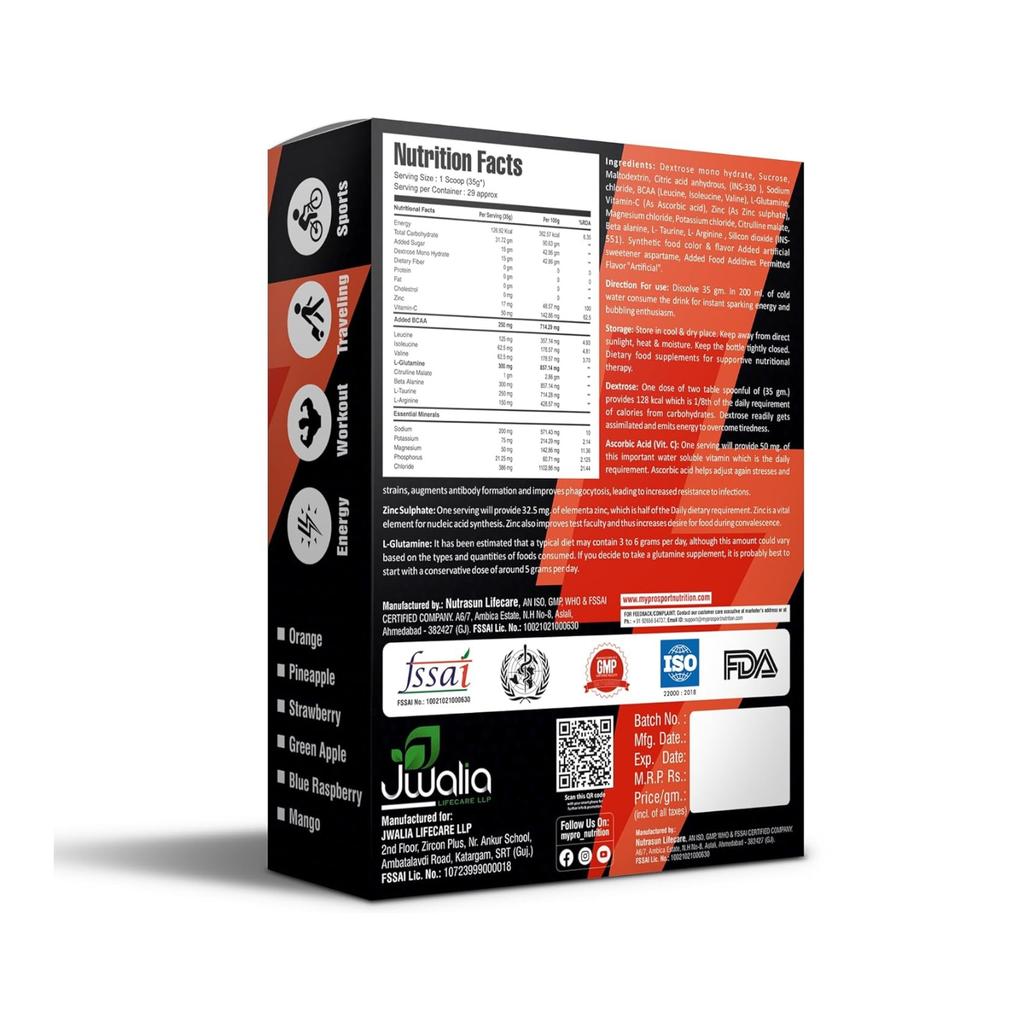 Энергетический напиток Зеленое яблоко (1 кг), Instant Energy Drink Powder (Green Apple),  Mypro Sport Nutrition