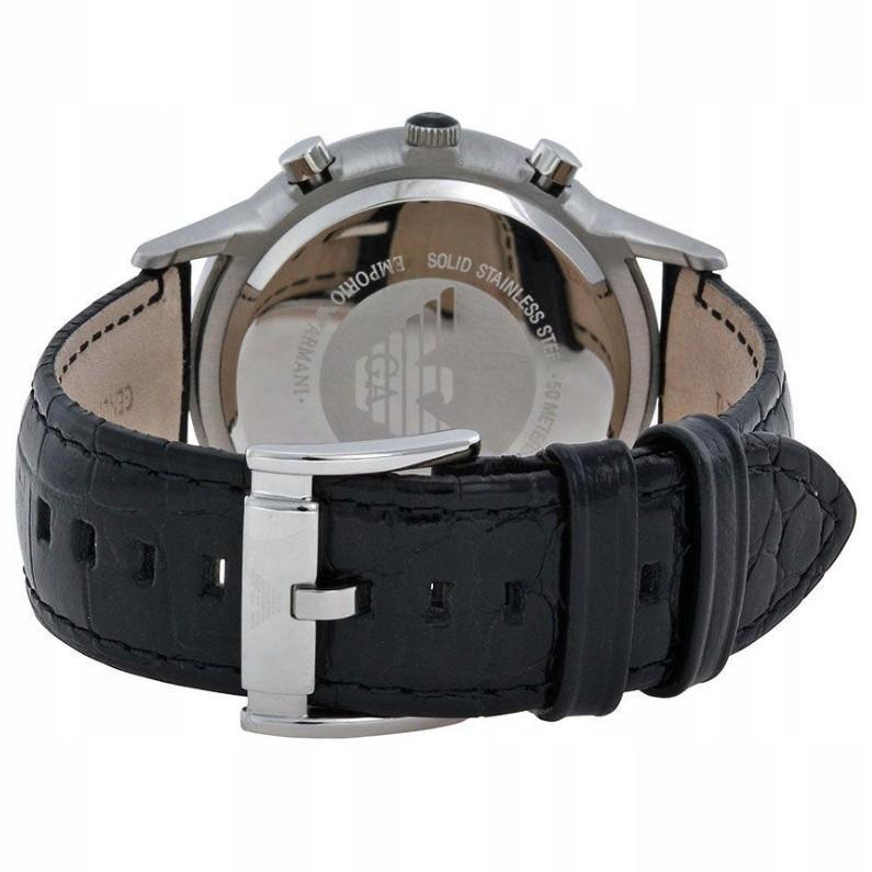 Emporio Armani AR2447 men's watch black strap black dial 43mm + box