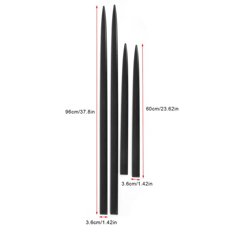4PCS Body Side Trim Waterproof Bright Black Universal Door Protector Auto Modification Body Side Molding Exterior Belt Door Trim