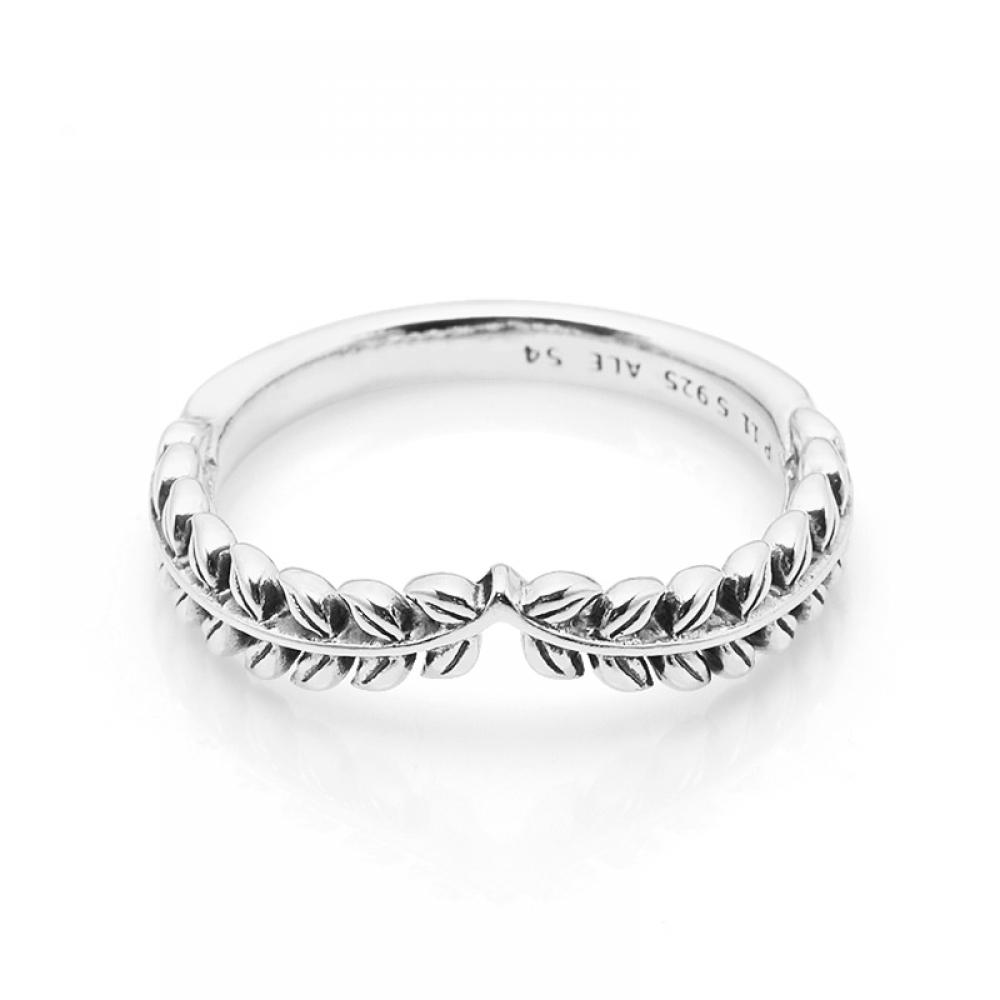 Pandora 197681 Moment Wheat Wishbone Silver Ring