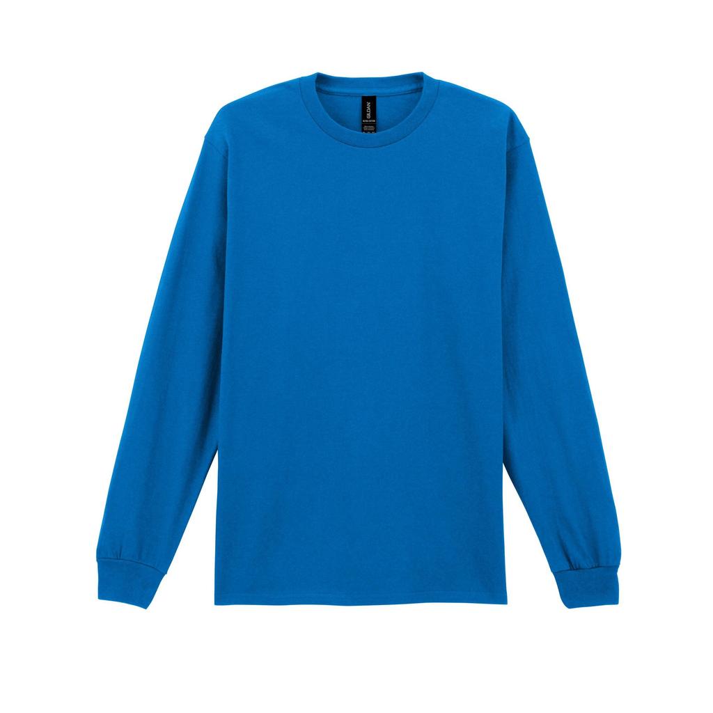 Gildan Mens Plain Crew Neck Ultra Cotton Long Sleeve T-Shirt