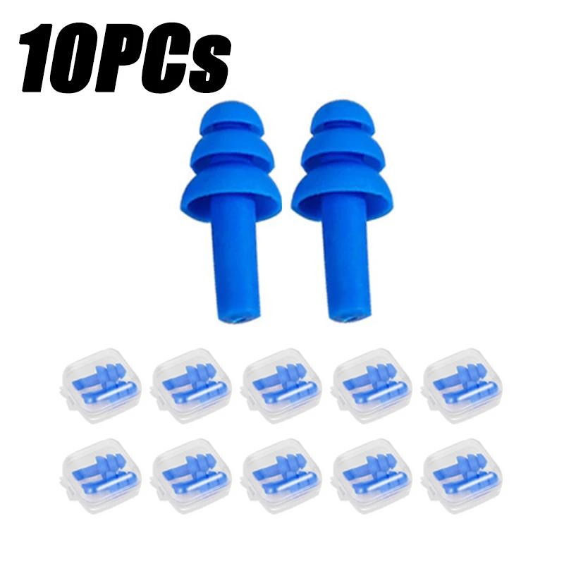 10pcs Soft Silicone Earplugs Waterproof Swimming Ear Plugs Reusable Noise Reduction Sleeping Ear Plugs Hearing Protector