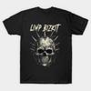 Азиатский размер Мужская черная футболка с принтом Группа Limp Bizkit Печать методом термопереноса без вырезания Хлопковая футболка