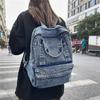 Denim Bag Large Capacity Student Backpack Men's Portable Backpack
