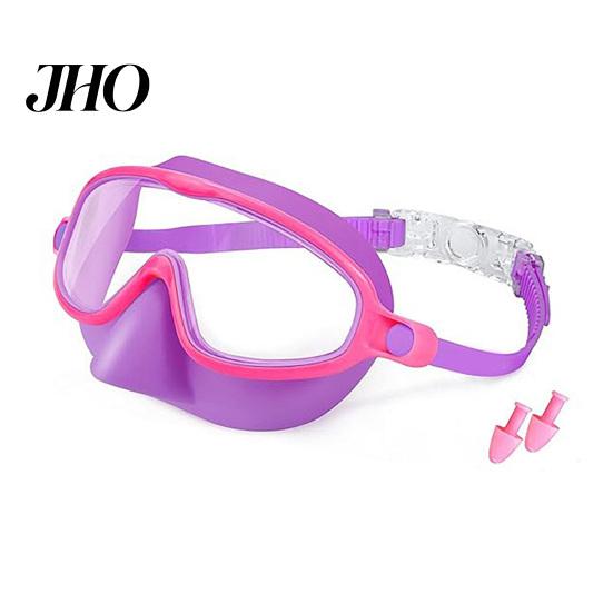 Leak-proof Swim Goggles 1/2 Pairs Children with Earplugs, UV Protection Anti-Fog Pool Easy Wear Kids Nose Cover, No Leakage Swimming Eyewear for Boys
