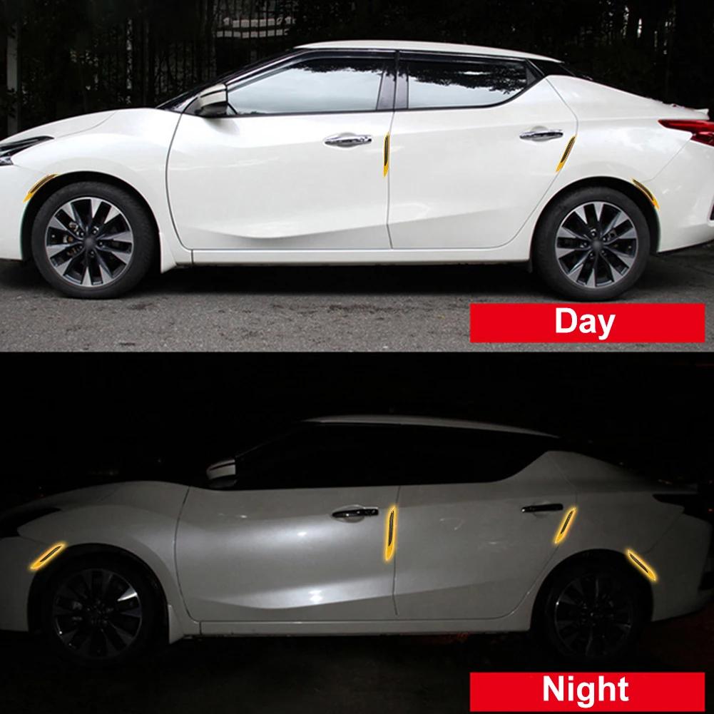 2 шт. универсальная наклейка из углеродного волокна для автомобиля, защита для бампера, светоотражающие полосы для грузовика, авто, мотоцикла, предупреждающие наклейки против царапин