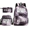 Teen Animation Backpack Elementary School Student Fashion School Bag Three-piece Set