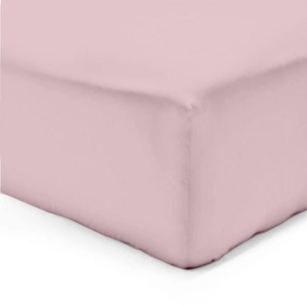 Drap housse - SERENA - 180x200 cm - Couleur rose - 100% coton - Bonnet 25 cm