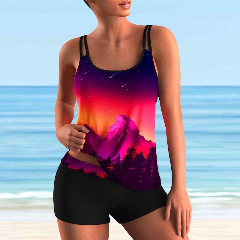 Женский купальник-бретелька с принтом павлиньих перьев, бикини, короткий купальник-майка