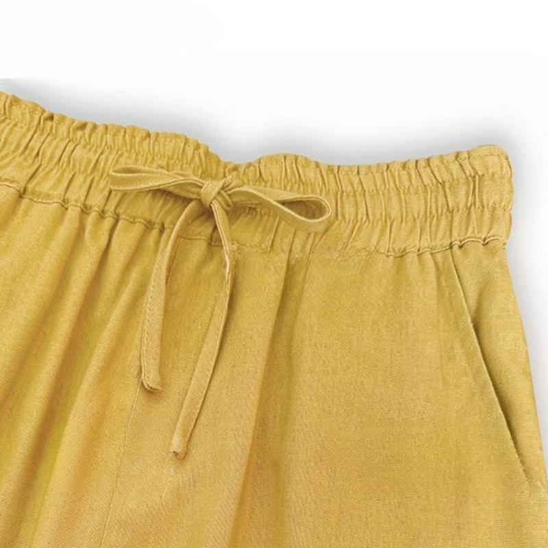 Тонкие повседневные брюки из хлопка и льна с драпировкой, женские, художественные, больших размеров, эластичные, с высокой посадкой, свободные брюки прямого кроя