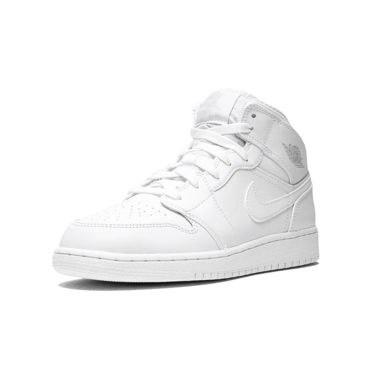 Jordan 1 Ретро Мид GS Тройной Белый 554725-104