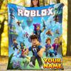 Customiz Name Personality Roblox Blanket Soft&Warm Office Bed Travel Lunch Break Blanket,Gift All Seasons