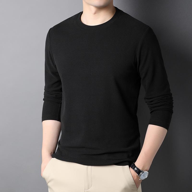 5A Антибактериальная двухсторонняя немецкая бархатная пуловерная рубашка, осенне-зимняя мужская ветрозащитная футболка с длинными рукавами, термотоп с круглым вырезом