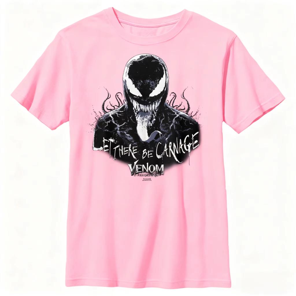 Authentic 2026 New Summer Venom Comic Print LargeSized Unisexs ShortSleeved LooseFitting RoundNeck TShirt