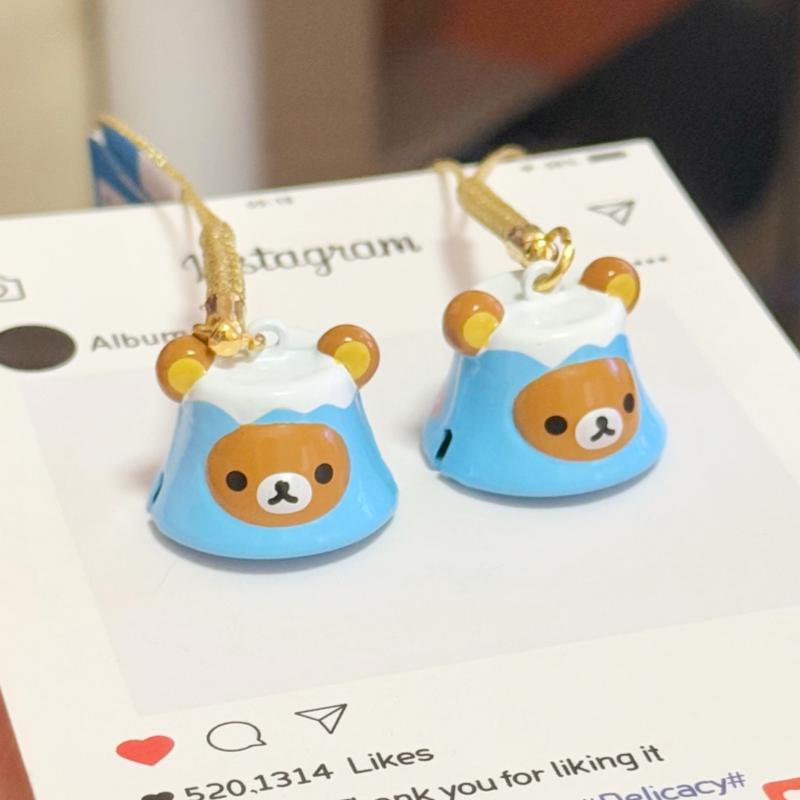 Мини брелок Sanx Rilakkuma Кавайный Korilakkuma Колокольчик Подвеска на рюкзак Гора Фудзи Мультяшный Медведь Украшение Подвеска для сумки Подарки