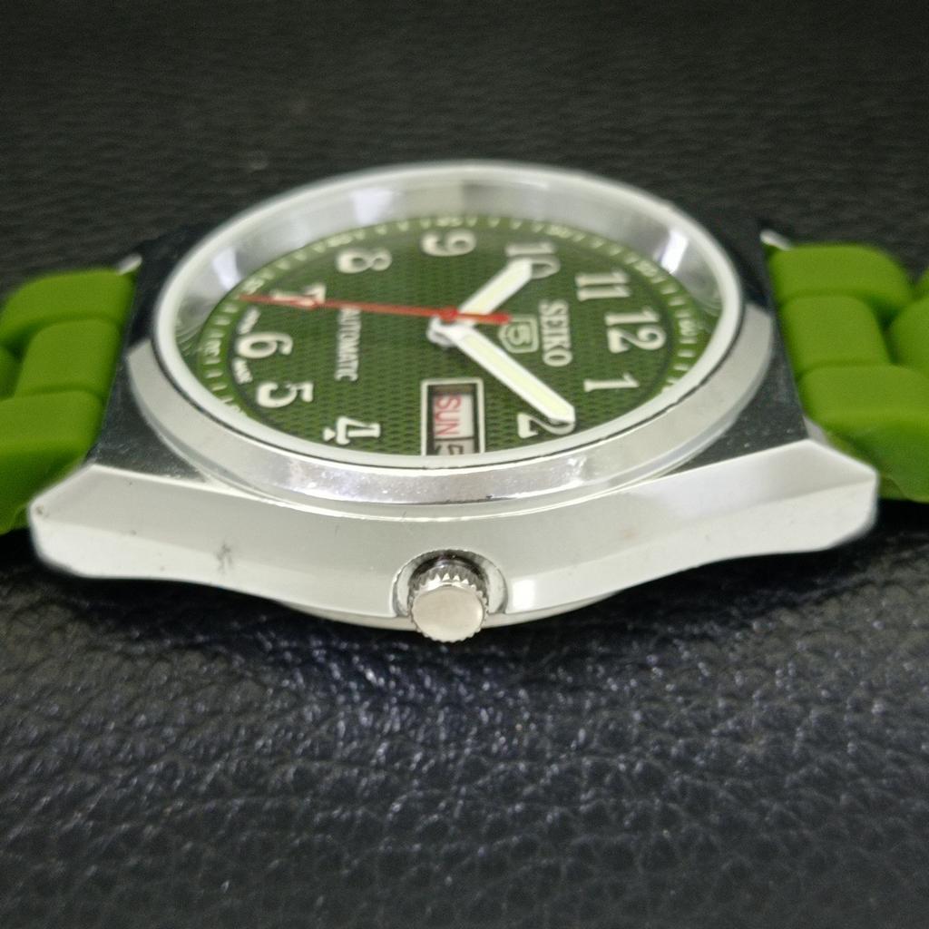 ВИНТАЖНЫЕ АВТОМАТИЧЕСКИЕ ЧАСЫ SEIKO 5, ЯПОНИЯ, МУЖСКИЕ, ЗЕЛЕНЫЙ ЦИФЕРБЛАТ, a435125-2