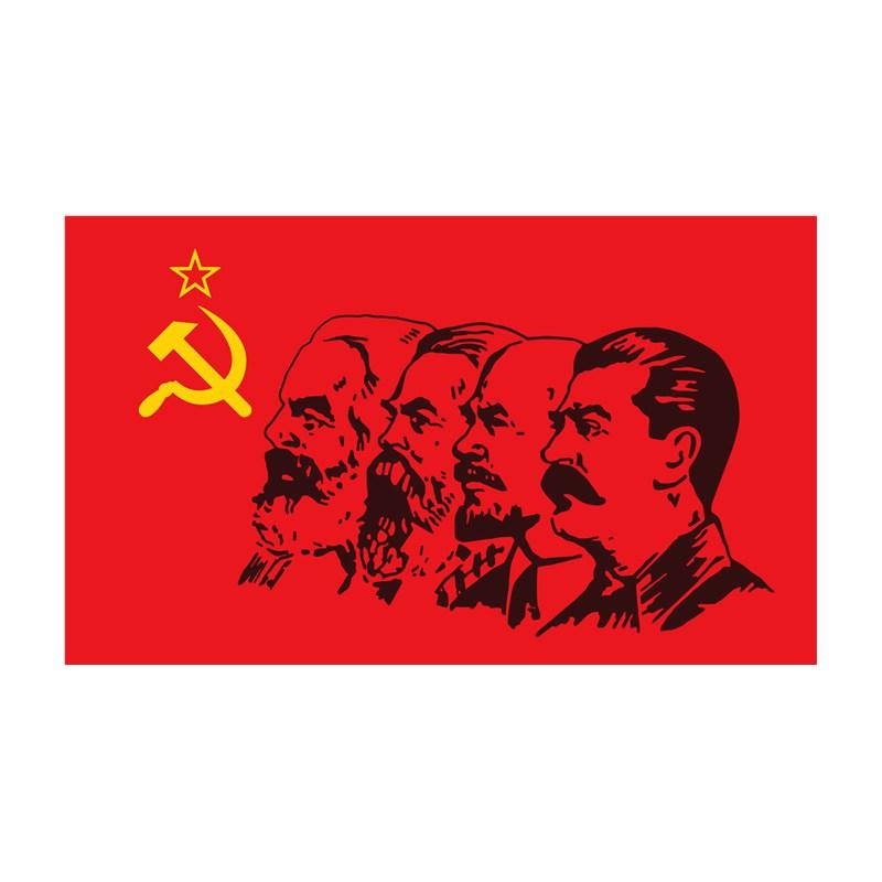 Tri Mishki WCS781 12*20 см флаг коммунизма Маркс Энгельс Ленин Сталин CCCP автомобильная наклейка красочные наклейки наклейки на мотоцикл