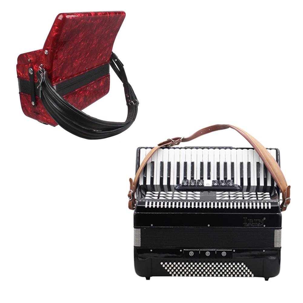 1 Pair Adjustable Synthetic Leather Accordion Shoulder Straps for 16-120 Bass Accordions