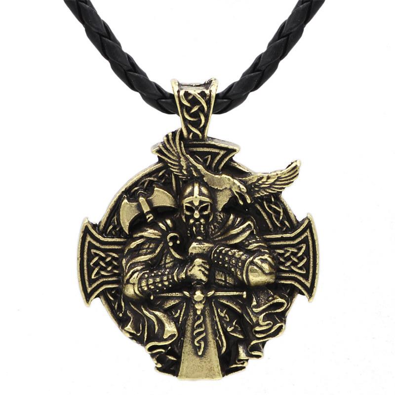Ожерелье с подвеской в ​​виде молота воина викингов, модные аксессуары, винтажный брендовый длинный свитер, ожерелья для мужчин и женщин в стиле панк