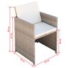 vidaXL Gartenstühle 2 Stk. mit Polstern und Kissen Poly Rattan Beige