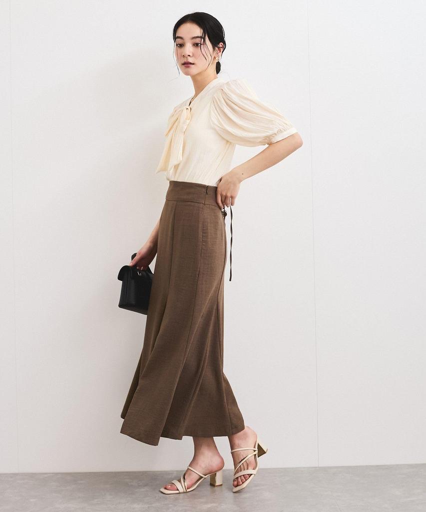 Bis Balloon Sleeve Beige Women's 2-Way Blouse,