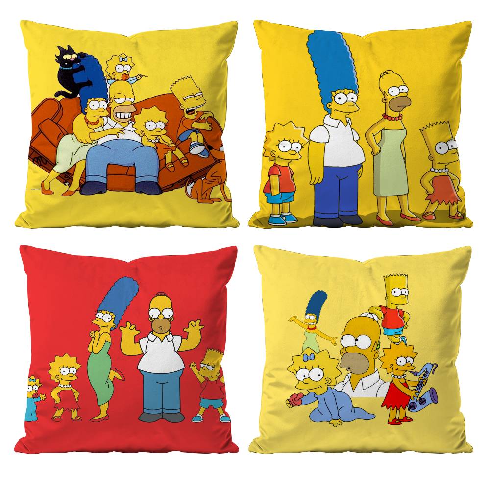 Мультяшная наволочка The S-Simpsons, противопылевая, с потайной молнией, из шелковистого короткого плюша, чехол для диванной подушки