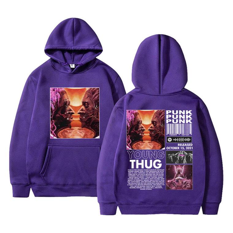 Rapper Young Thug Punk Album Music Print Hoodie Unisex's Hip Hop Rap Style Sweatshirt Unisex Oversized Streetwear Male Premium Hoodies