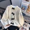 Chic Bow Sweater Cardigan for Women – Stylish, Loose, Retro, Knitted for Spring & Autumn.